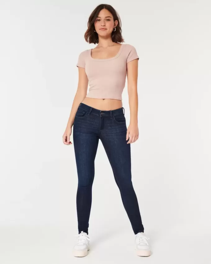 Blugi super skinny, cu talie joasă, curbate Blugi super skinny, cu talie joasă, curbate