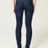 Blugi super skinny, cu talie joasă, spalat la culoare închisă Blugi super skinny, cu talie joasă, spalat la culoare închisă