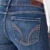 Blugi super skinny, cu talie joasă, spalat la culoare închisă Blugi super skinny, cu talie joasă, spalat la culoare închisă