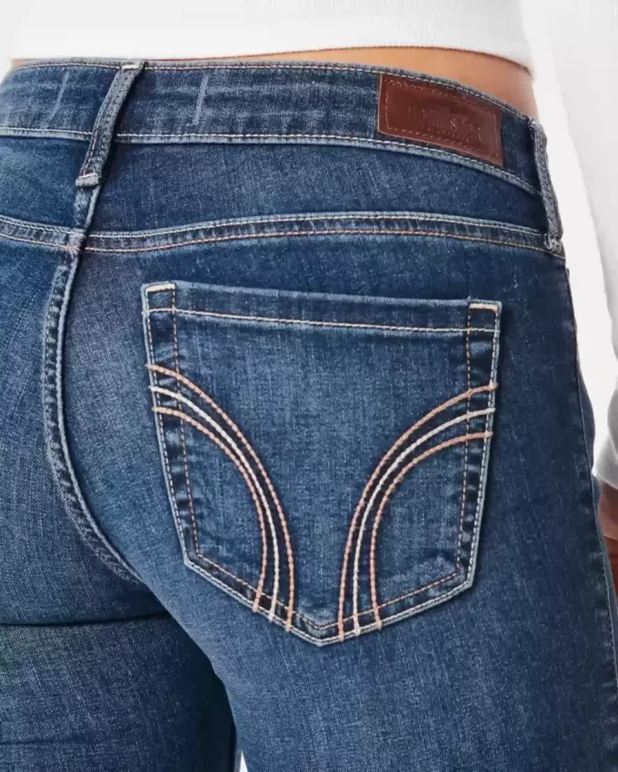 Blugi super skinny, cu talie joasă, spalat la culoare închisă Blugi super skinny, cu talie joasă, spalat la culoare închisă