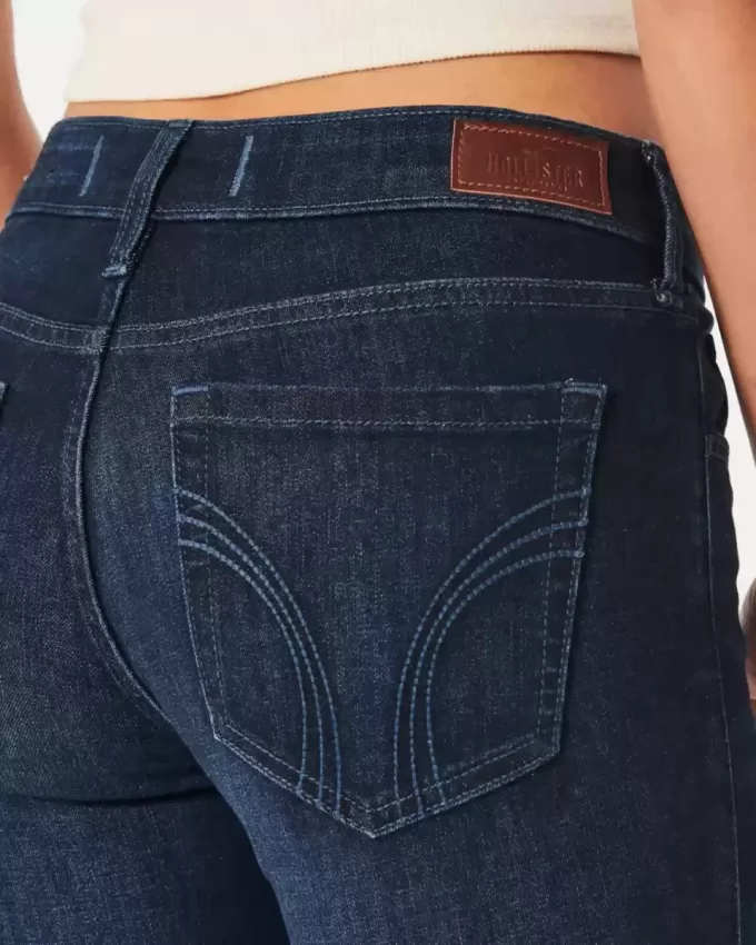 Blugi super skinny, cu talie joasă, spalat la culoare închisă Blugi super skinny, cu talie joasă, spalat la culoare închisă