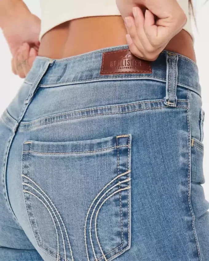Blugi super skinny cu talie joasă, spălare medie Blugi super skinny cu talie joasă, spălare medie