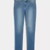 Blugi super skinny cu talie joasă, spălare medie Blugi super skinny cu talie joasă, spălare medie