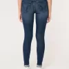 Blugi super skinny cu talie mare cu spalare medie Blugi super skinny cu talie mare cu spalare medie
