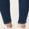 Blugi super skinny cu talie mare cu spalare medie Blugi super skinny cu talie mare cu spalare medie