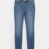 Blugi super skinny cu talie mare cu spalare medie Blugi super skinny cu talie mare cu spalare medie