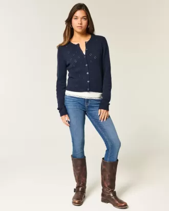 Blugi super skinny cu talie înaltă