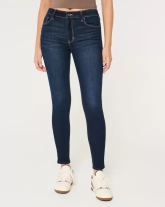 Blugi super skinny cu talie înaltă