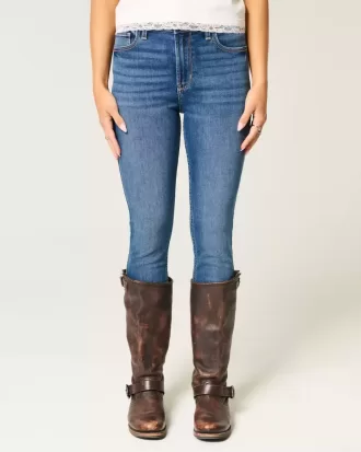 Blugi super skinny cu talie înaltă
