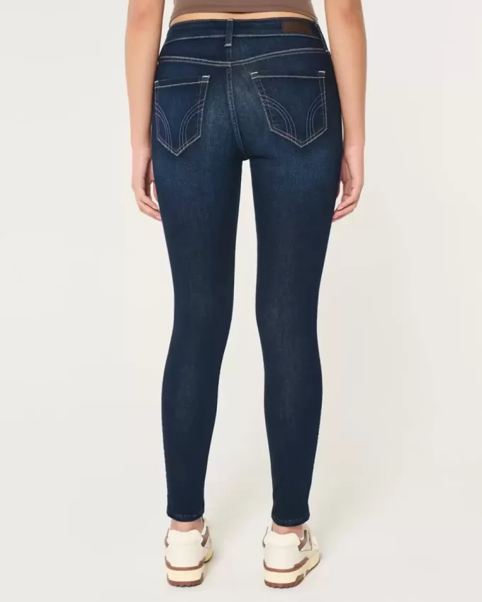 Blugi super skinny cu talie înaltă Blugi super skinny cu talie înaltă