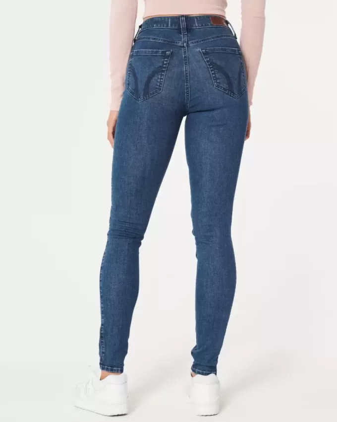 Blugi super skinny cu talie înaltă Blugi super skinny cu talie înaltă