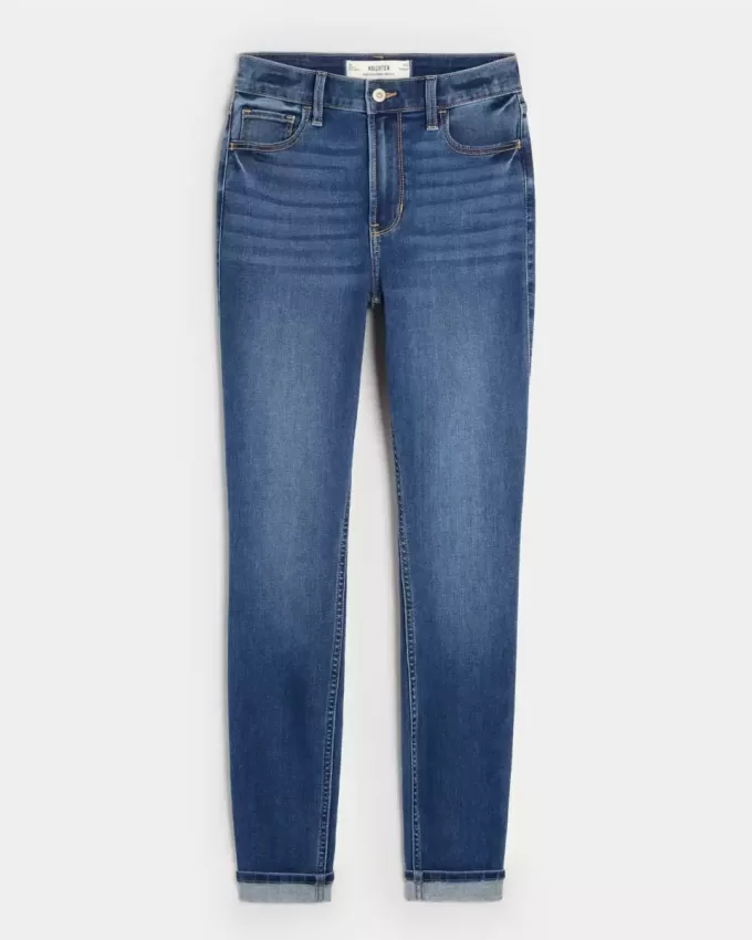 Blugi super skinny cu talie înaltă Blugi super skinny cu talie înaltă