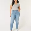 Blugi super skinny cu talie înaltă, cu spalare medie Blugi super skinny cu talie înaltă, cu spalare medie