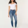Blugi super skinny cu talie înaltă, cu spalare medie Blugi super skinny cu talie înaltă, cu spalare medie