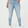 Blugi super skinny cu talie înaltă, cu spalare medie Blugi super skinny cu talie înaltă, cu spalare medie