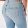 Blugi super skinny cu talie înaltă, cu spalare medie Blugi super skinny cu talie înaltă, cu spalare medie