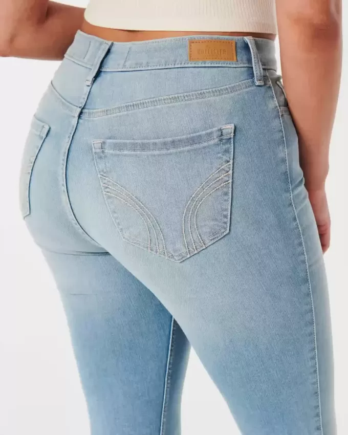 Blugi super skinny cu talie înaltă, cu spalare medie Blugi super skinny cu talie înaltă, cu spalare medie