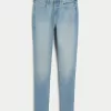 Blugi super skinny cu talie înaltă, cu spalare medie Blugi super skinny cu talie înaltă, cu spalare medie