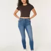 Blugi super skinny, cu talie înaltă, de culoare închisă Blugi super skinny, cu talie înaltă, de culoare închisă