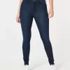 Blugi super skinny, cu talie înaltă, de culoare închisă