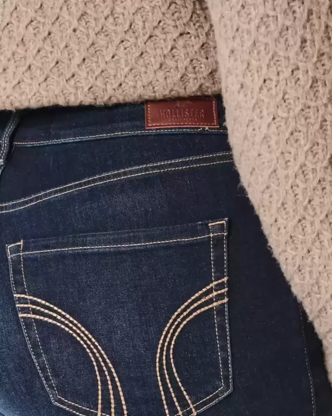 Blugi super skinny, cu talie înaltă, de culoare închisă Blugi super skinny, cu talie înaltă, de culoare închisă