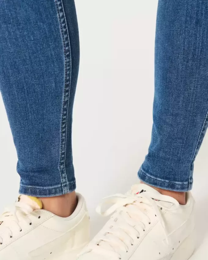 Blugi super skinny, cu talie înaltă, de culoare închisă Blugi super skinny, cu talie înaltă, de culoare închisă