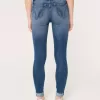 Blugi super skinny cu talie înaltă, rupte, cu spălare medie Blugi super skinny cu talie înaltă, rupte, cu spălare medie