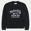 Boxy Motor City Auto Repairs Pulover Graphic Crew Boxy Motor City Auto Repairs Pulover Graphic Crew