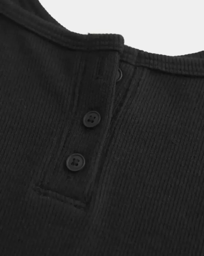 Cami cu crestătură cu nervuri Henley