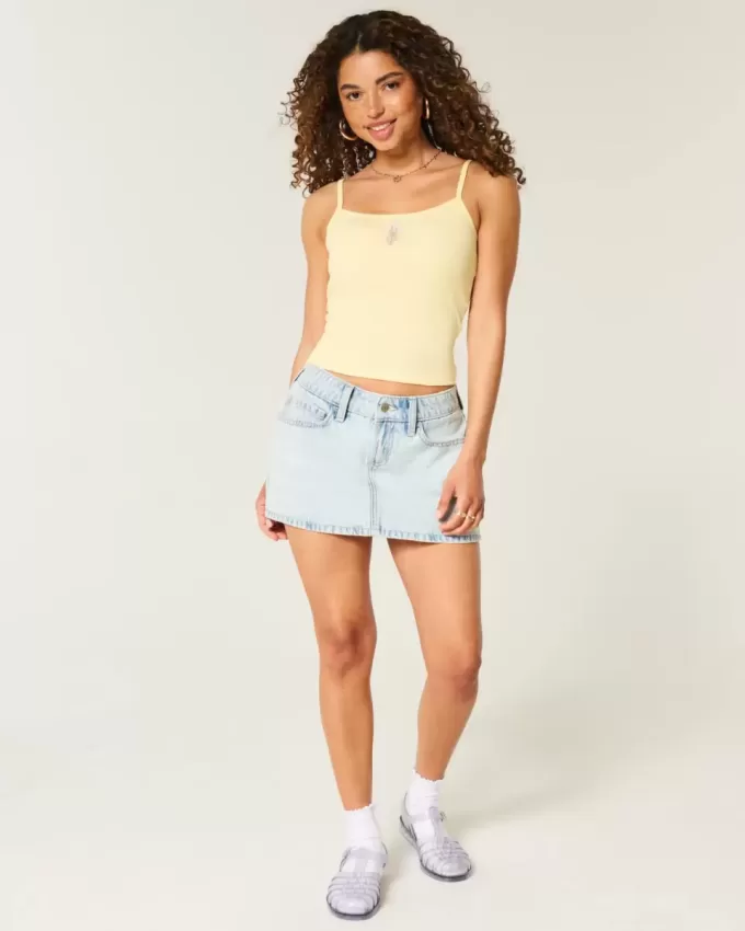 Cami cu grafic floral cu nervuri Cami cu grafic floral cu nervuri