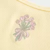 Cami cu grafic floral cu nervuri Cami cu grafic floral cu nervuri