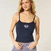 Cami cu grafic Swan cu nervuri Cami cu grafic Swan cu nervuri