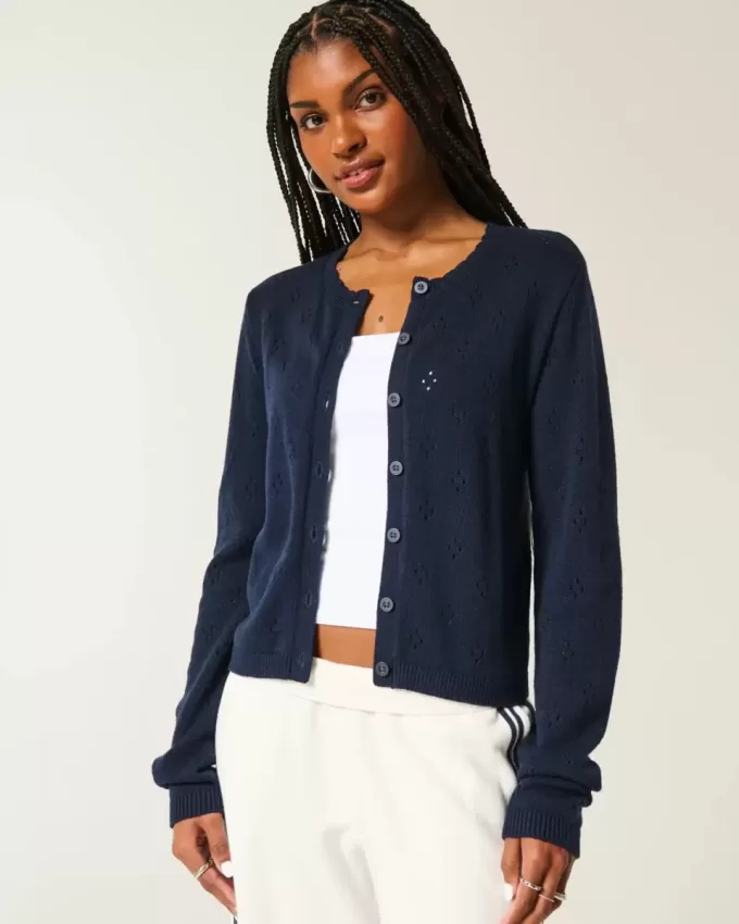 Cardigan cu ochiuri Cardigan cu ochiuri