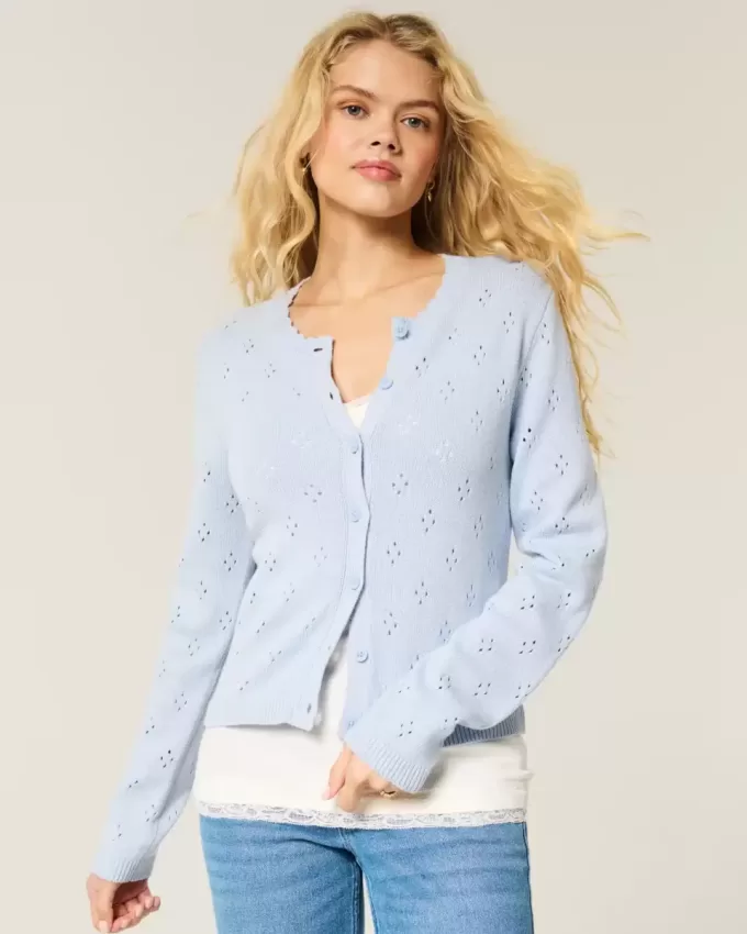 Cardigan cu ochiuri Cardigan cu ochiuri