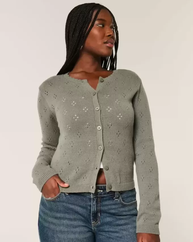 Cardigan cu ochiuri Cardigan cu ochiuri