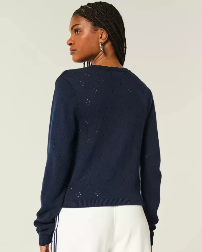 Cardigan cu ochiuri Cardigan cu ochiuri