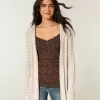 Cardigan fără închidere cu glugă Cardigan fără închidere cu glugă