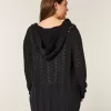 Cardigan fără închidere cu glugă Cardigan fără închidere cu glugă