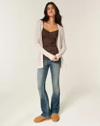 Cardigan fără închidere cu glugă