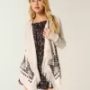 Cardigan ușor cu franjuri fără închidere Cardigan ușor cu franjuri fără închidere