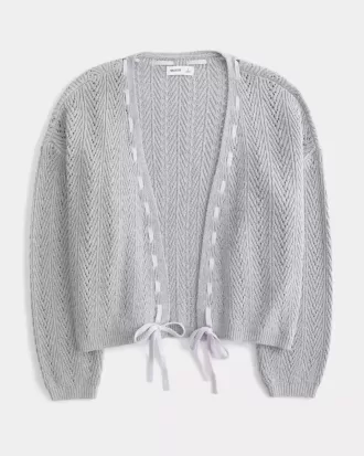 Cardigan ușor texturat fără închidere