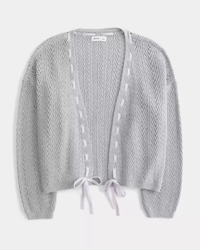 Cardigan ușor texturat fără închidere Cardigan ușor texturat fără închidere