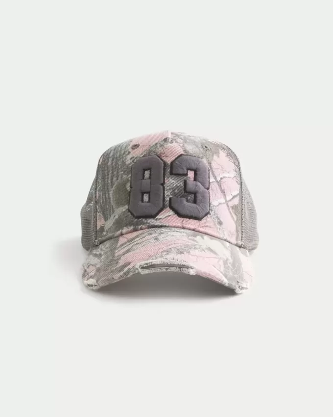 Căciulă de camioner cu grafic Camo Pink Number Căciulă de camioner cu grafic Camo Pink Number
