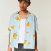 Cămașă cu model portocaliu din amestec de in Cămașă cu model portocaliu din amestec de in