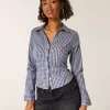 Cămașă cu nasturi din popelin elastic Cămașă cu nasturi din popelin elastic