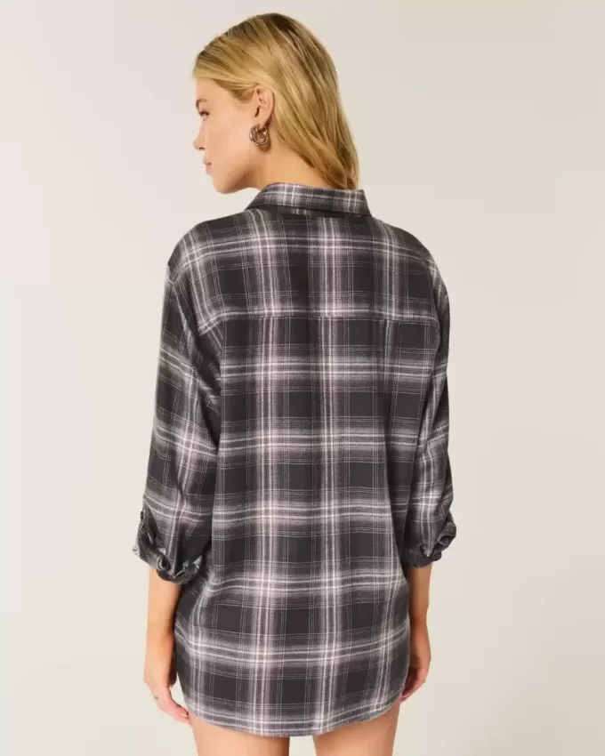 Cămașă de flanel supradimensionată Cămașă de flanel supradimensionată