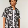Cămașă din amestec de in cu model de pește tropical Cămașă din amestec de in cu model de pește tropical