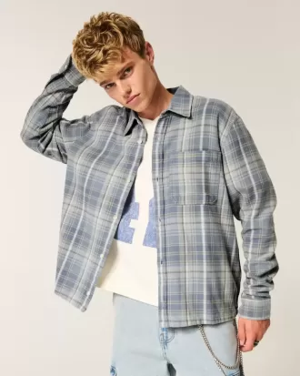 Cămașă din flanel boxy