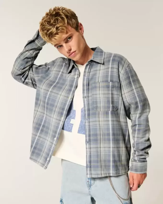 Cămașă din flanel boxy Cămașă din flanel boxy