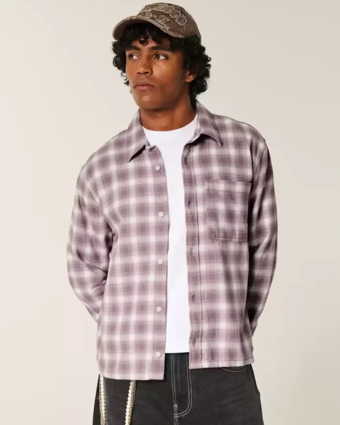 Cămașă din flanel boxy Cămașă din flanel boxy